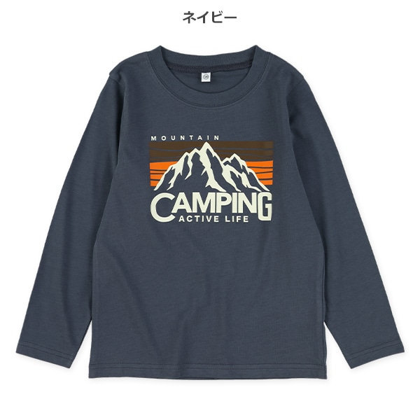 山柄長袖Tシャツ
