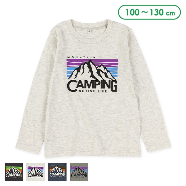山柄長袖Tシャツ