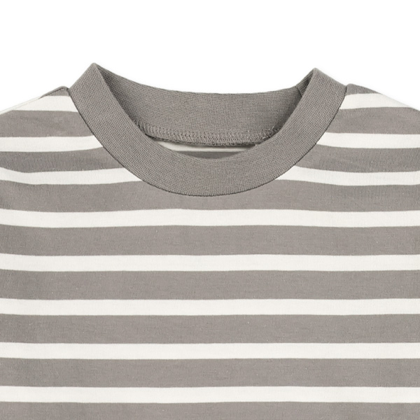先染めシングルボーダー長袖Tシャツ