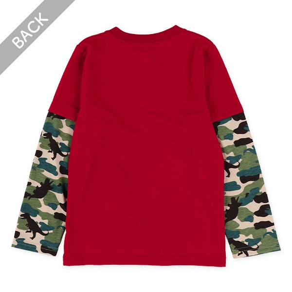 恐竜袖迷彩長袖Tシャツ