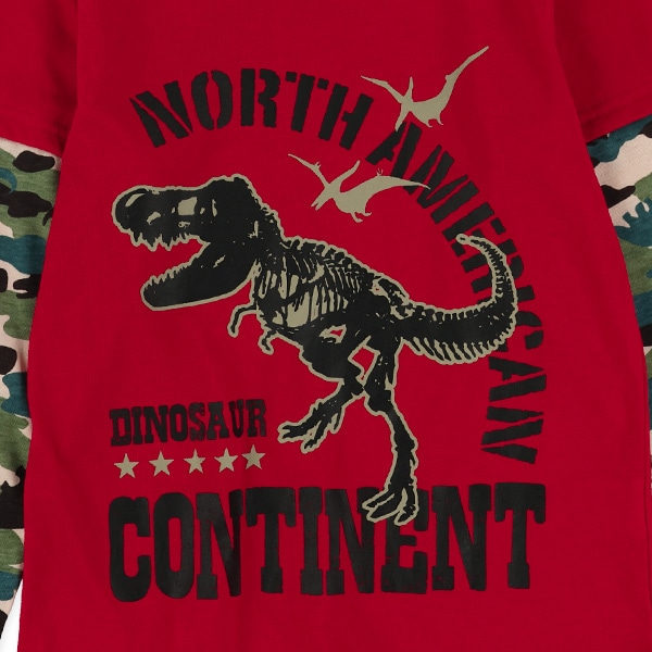 恐竜袖迷彩長袖Tシャツ