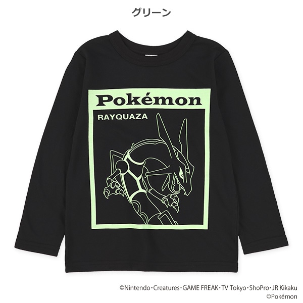 単色プリント長袖Tシャツ（ポケモン）
