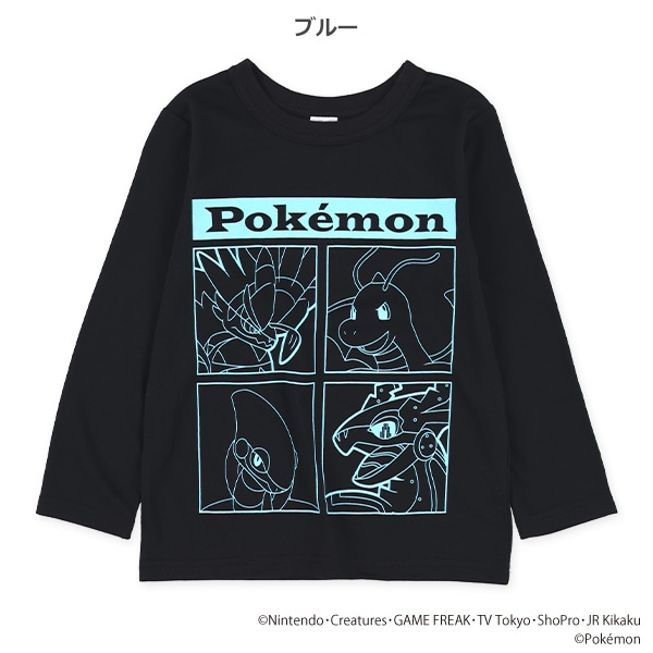 単色プリント長袖Tシャツ（ポケモン）