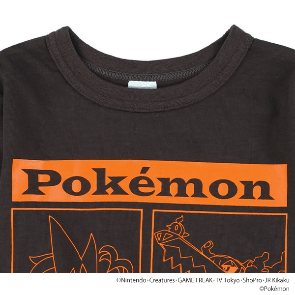単色プリント長袖Tシャツ（ポケモン）