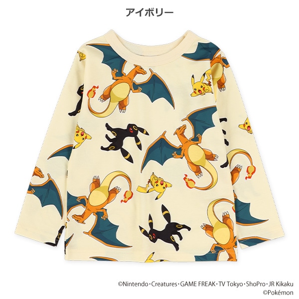 ダンボールニット総柄長袖Tシャツ（ポケモン）