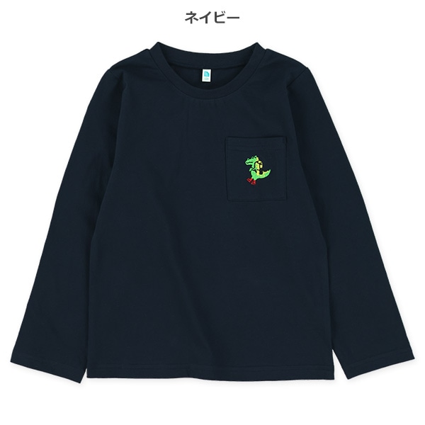 ポケット刺繍長袖Tシャツ