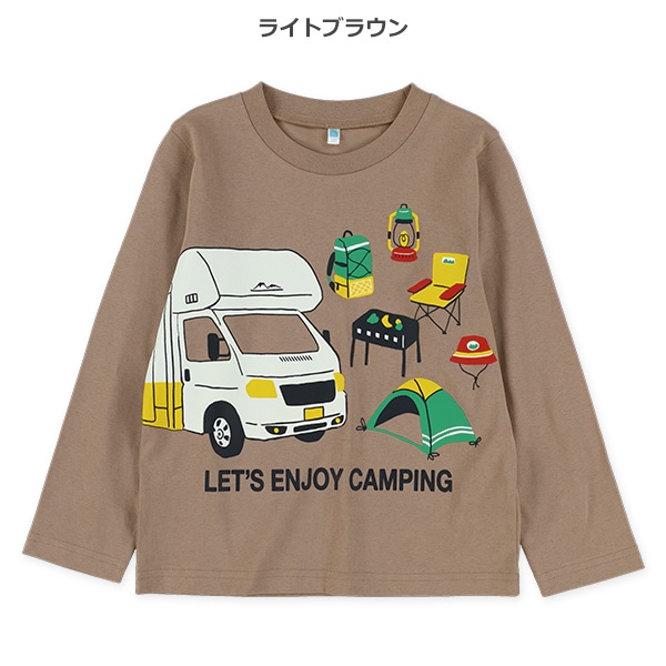 飛行機・キャンプ長袖Tシャツ