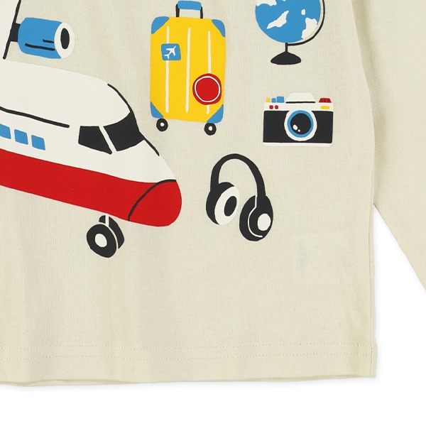 飛行機・キャンプ長袖Tシャツ