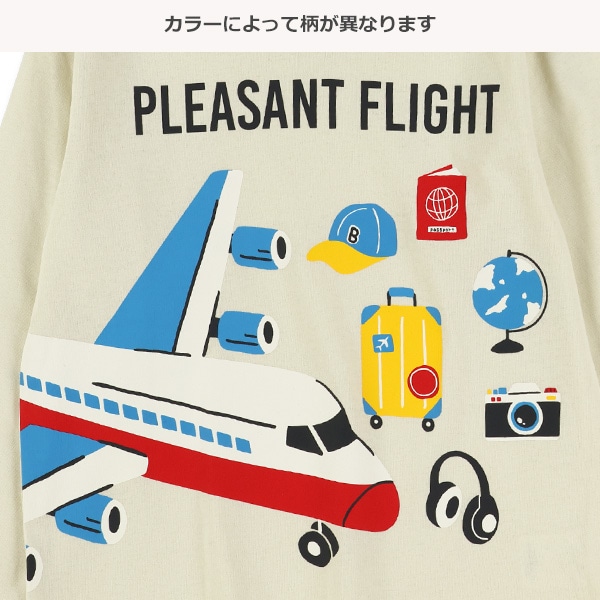 飛行機・キャンプ長袖Tシャツ