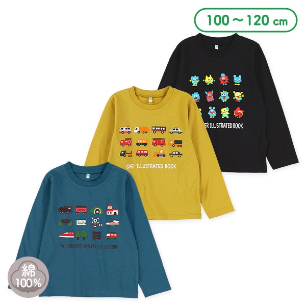 発泡プリント長袖Tシャツ