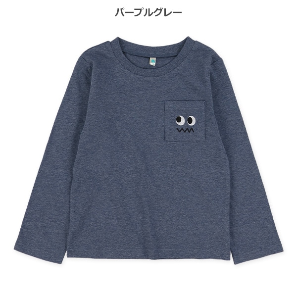 ポケット刺繍長袖Tシャツ（フェイス）