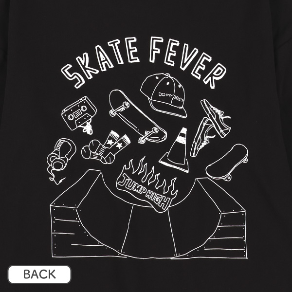 スケボーバックプリント長袖Tシャツ