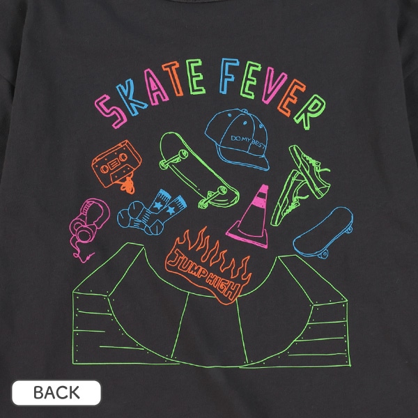 スケボーバックプリント長袖Tシャツ