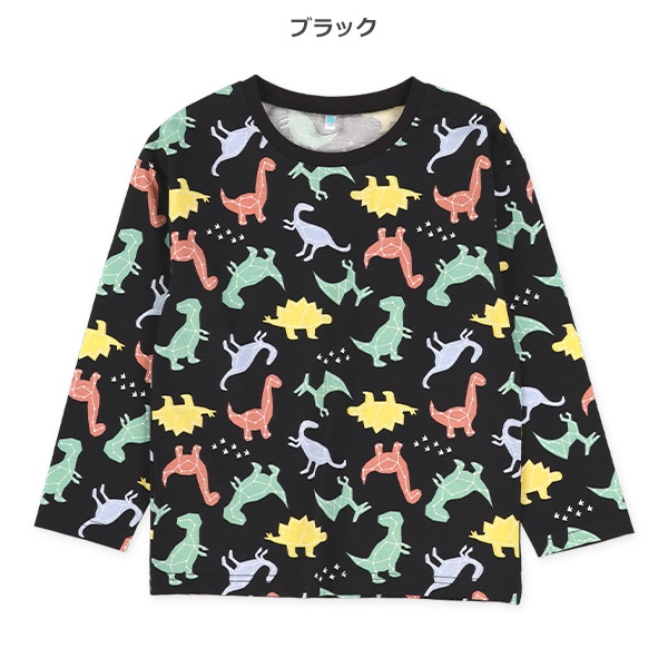 カラフル恐竜長袖Tシャツ