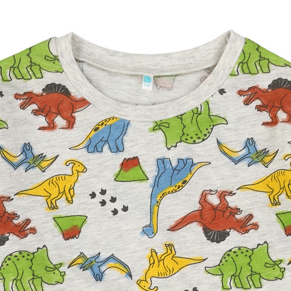 カラフル恐竜長袖Tシャツ