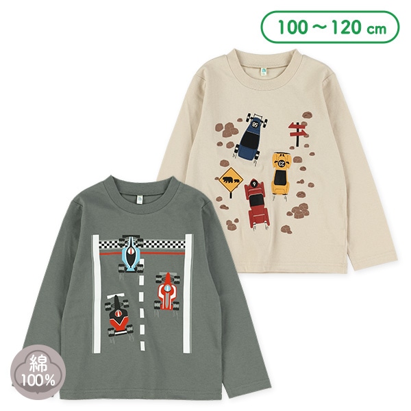 レーシングプリント長袖Tシャツ