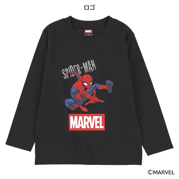 総柄・ロゴ長袖Tシャツ（スパイダーマン）