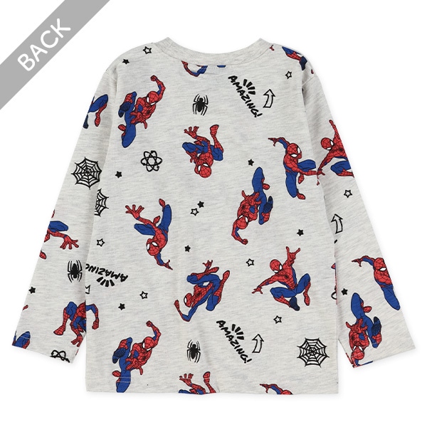 総柄・ロゴ長袖Tシャツ（スパイダーマン）