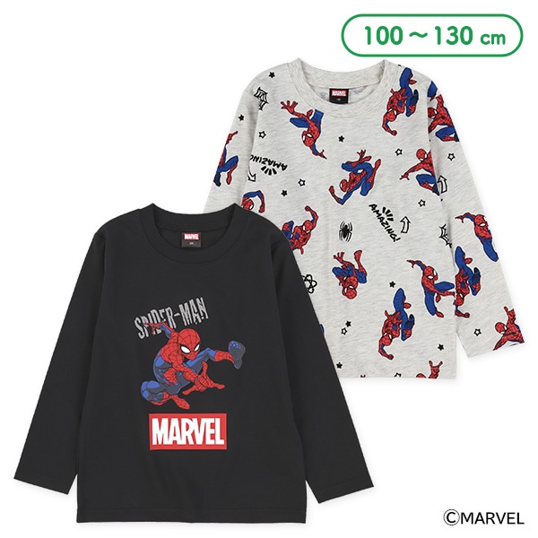 総柄・ロゴ長袖Tシャツ（スパイダーマン）