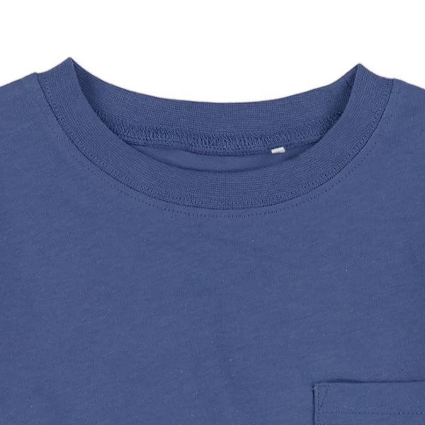 袖レイヤード風胸ポケット付き長袖Tシャツ（ブラック・ベージュ・グリーン・ブルー）