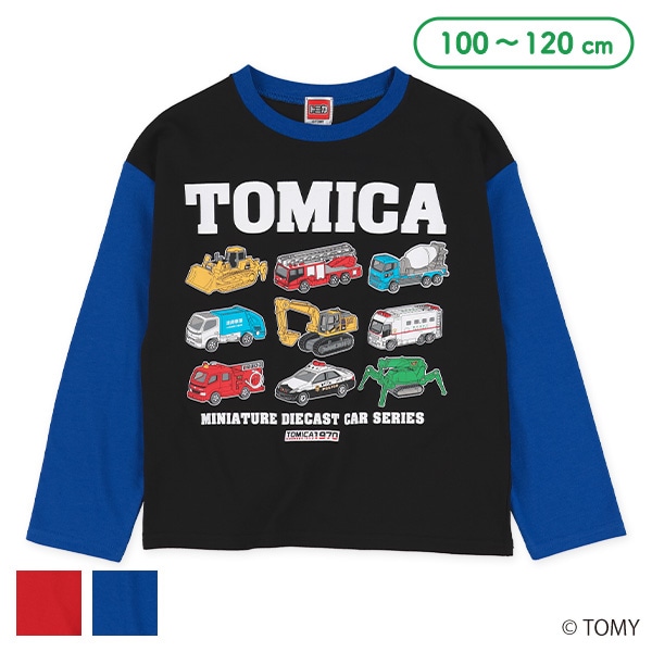 袖配色長袖Tシャツ（トミカ）