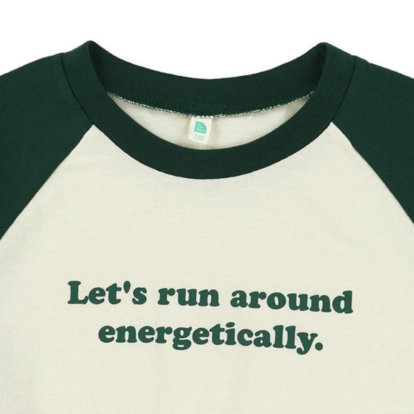 袖ワッペン風プリントラグラン長袖Tシャツ