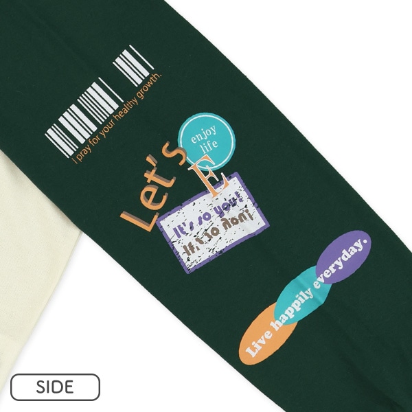 袖ワッペン風プリントラグラン長袖Tシャツ