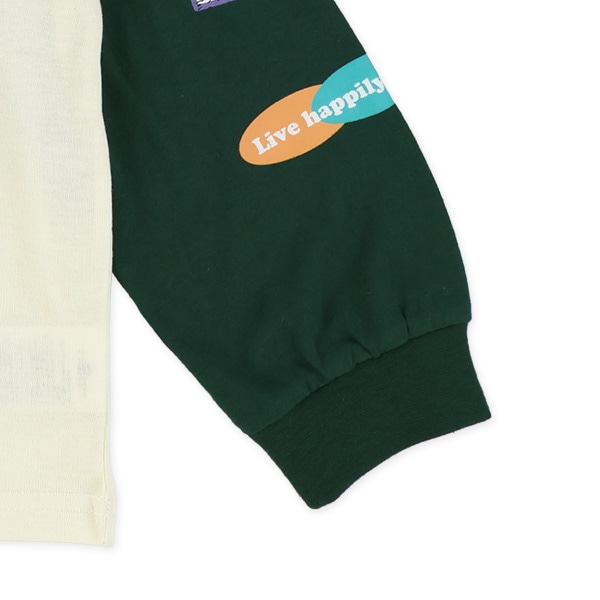 袖ワッペン風プリントラグラン長袖Tシャツ