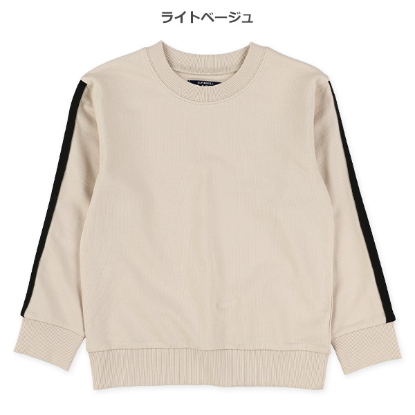 裏毛袖ライン薄手トレーナー