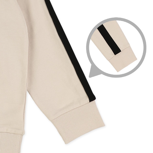 裏毛袖ライン薄手トレーナー