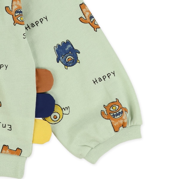 裏毛のりもの・モンスター総柄薄手トレーナー