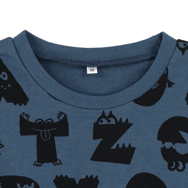 裏毛アルファベットモンスター薄手トレーナー