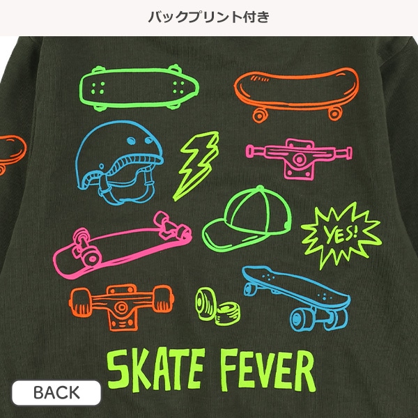 裏毛スケボーバックプリントトレーナー