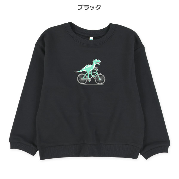 裏毛のりものプリントトレーナー