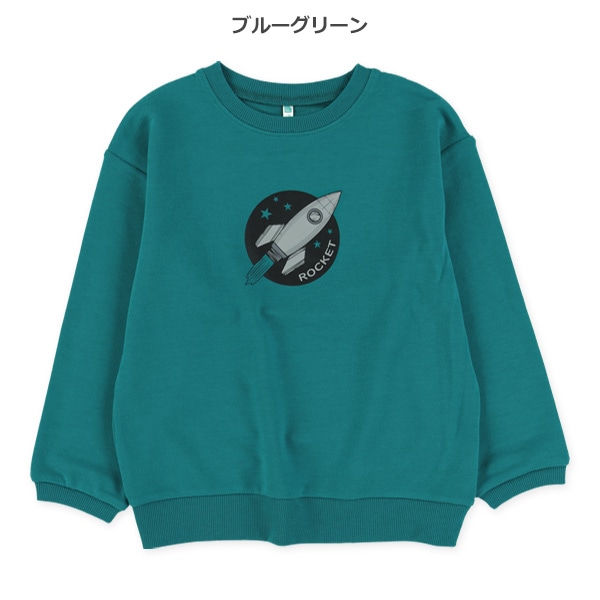 裏毛のりものプリントトレーナー