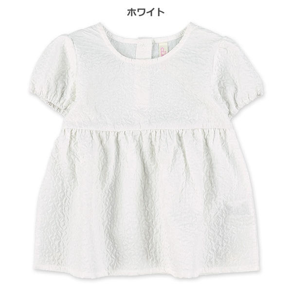 ふくれジャガード半袖ブラウス