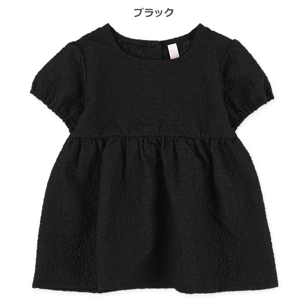 ふくれジャガード半袖ブラウス