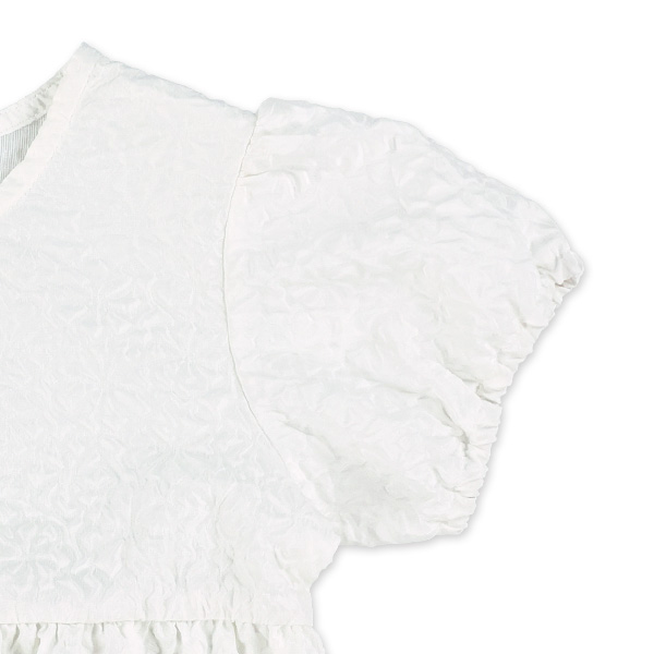 ふくれジャガード半袖ブラウス