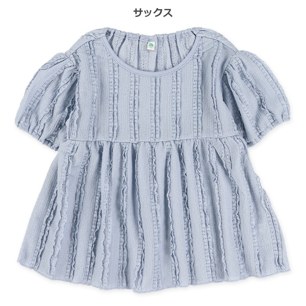 ジャガード半袖ブラウス