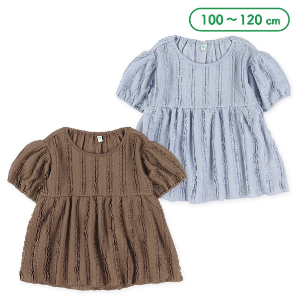 ジャガード半袖ブラウス