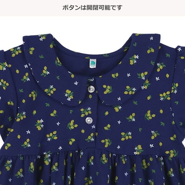 襟付きレモン総柄フレンチTシャツ