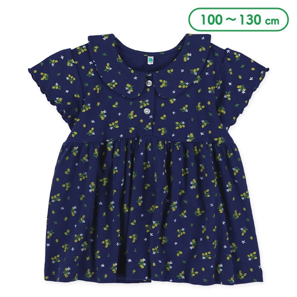 襟付きレモン総柄フレンチTシャツ