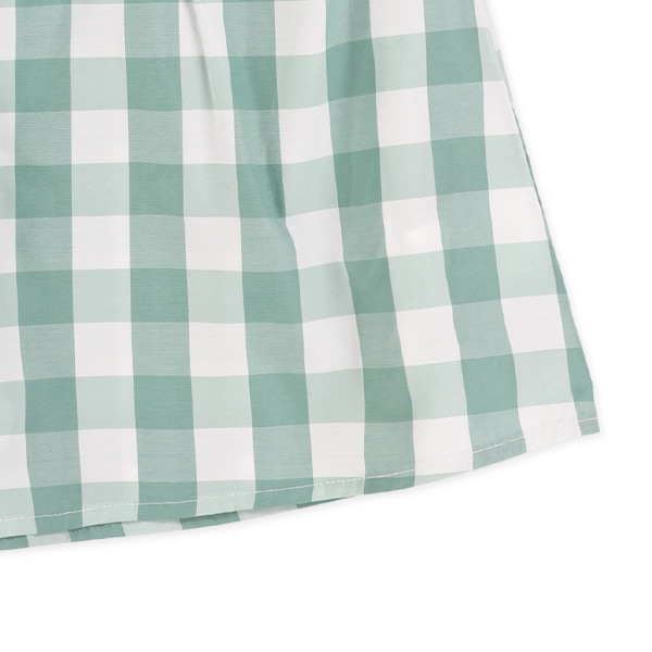 チェック柄肩あきレイヤード風ブラウス