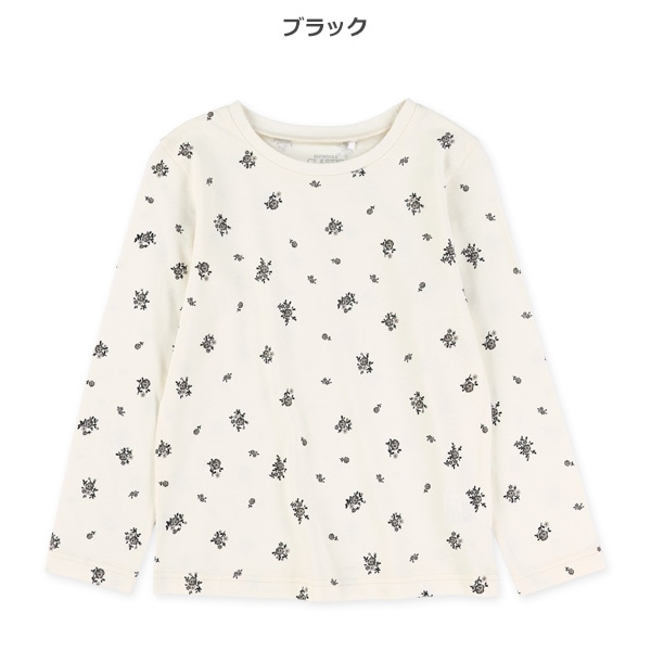 小花柄長袖Tシャツ