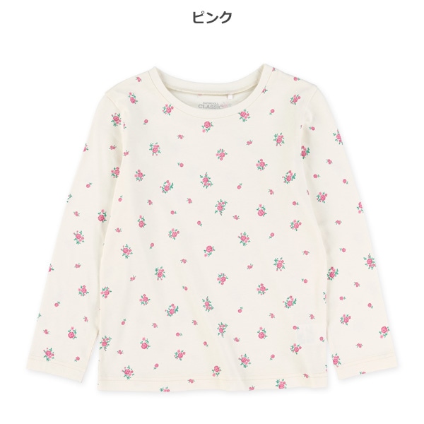小花柄長袖Tシャツ