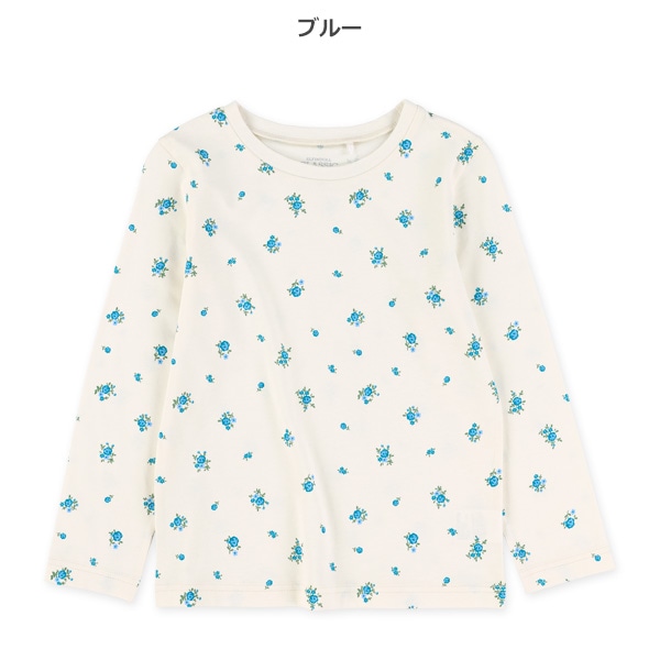 小花柄長袖Tシャツ