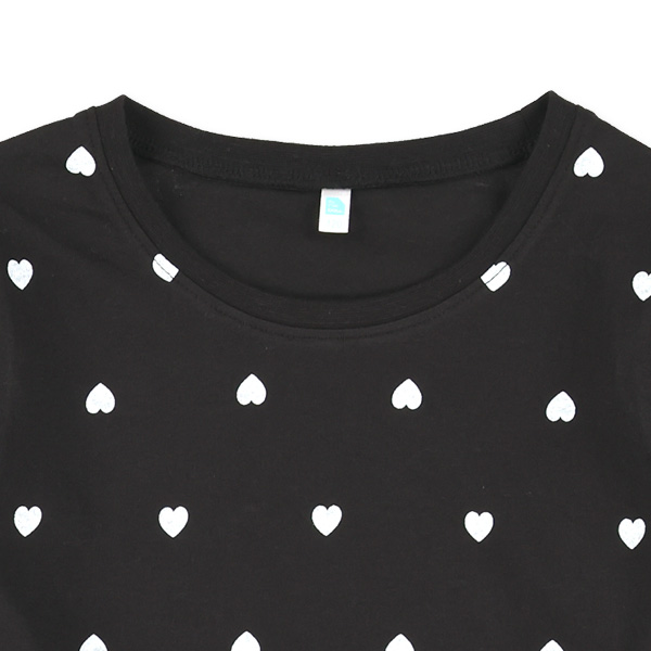 肩フリルハート長袖Tシャツ