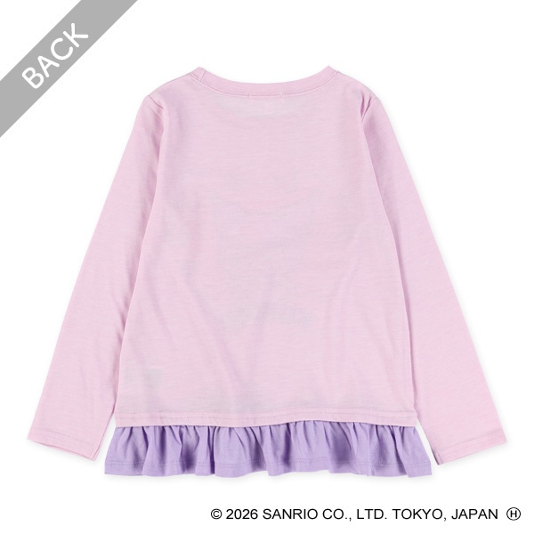 裾フリル長袖Tシャツ（ハローキティ・マイメロディ・シナモロール・クロミ）