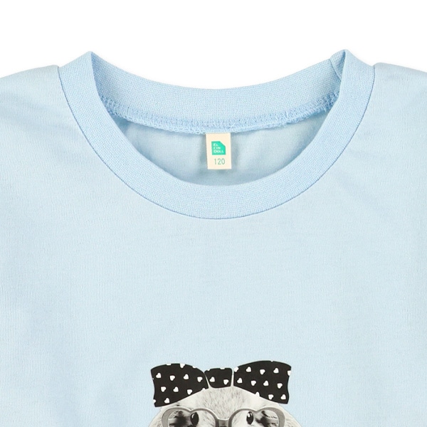 転写プリントねこ・うさぎ長袖Tシャツ
