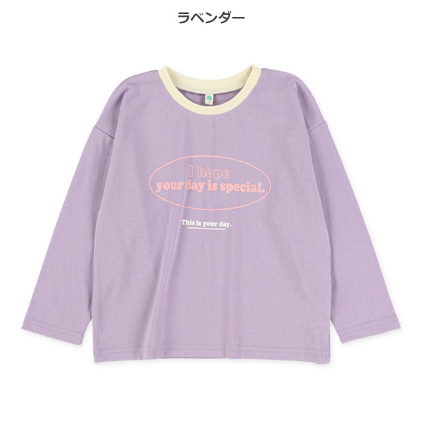 リブ配色ロゴ長袖Tシャツ